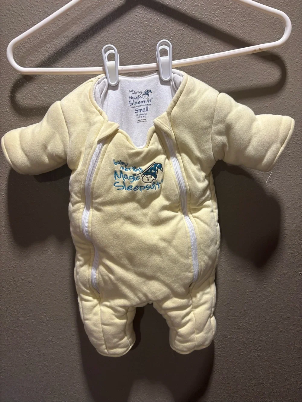 Magic Sleepsuit Baby One-Piece Sleep Sack in Pale Yellow - Small